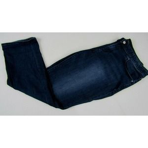 Ann Taylor Modern Straight Stretch Denim Jeans Women 14 Blue Dark Wash 5 Pocket